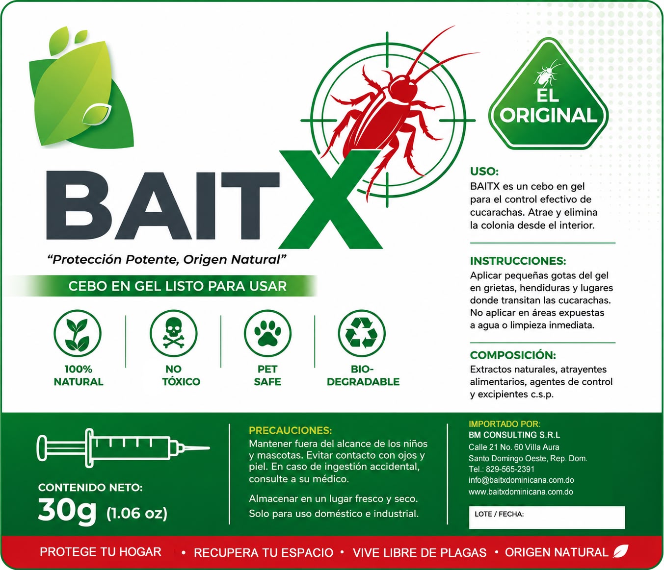 Etiqueta oficial de BaitX con el sello El Original